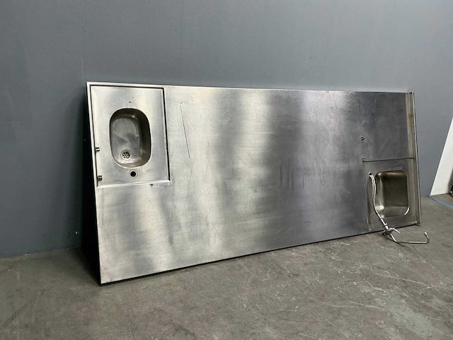 Spoeltafel - 2 spoelbakken - 280x120x34 cm - afbeelding 3 van  5