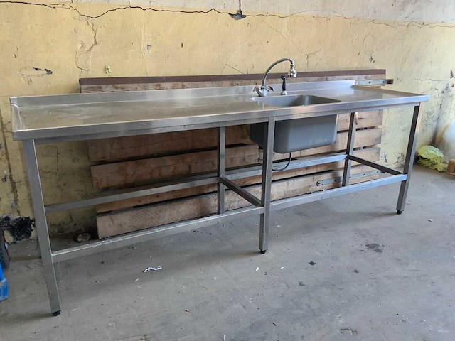 Spoeltafel rvs - 2.5m - afbeelding 3 van  5