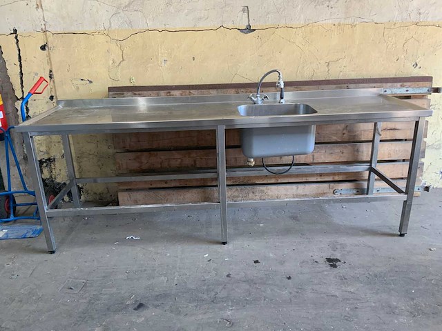 Spoeltafel rvs - 2.5m - afbeelding 2 van  5