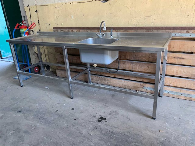 Spoeltafel rvs - 2.5m - afbeelding 3 van  5