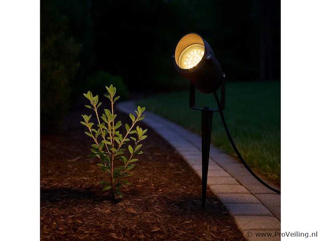 Spot met punt buiten – gu10 – ip54 waterdicht – aluminium – zwart (x6) - afbeelding 4 van  5