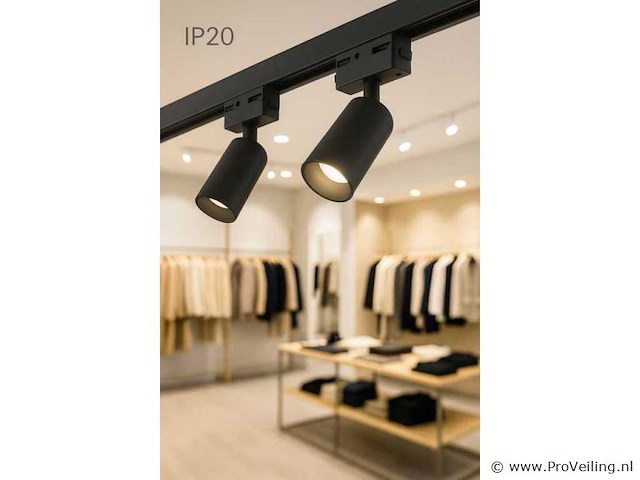 Spot op richtbare rail gu10 – zwart – eenfase – ø58x80x114 mm – ip20 (x10) - afbeelding 2 van  3