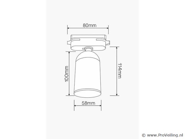 Spot op richtbare rail gu10 – zwart – eenfase – ø58x80x114 mm – ip20 (x30) - afbeelding 3 van  3