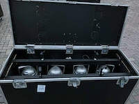 Spotlights met barren in flightcase