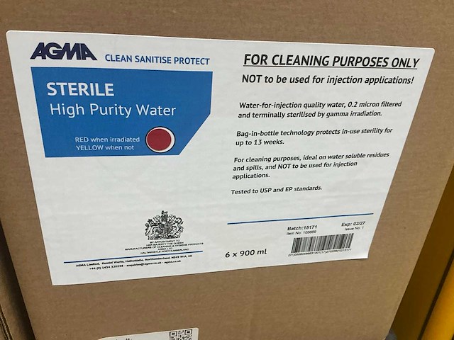 Spraybottle agma steriel high purity water 900 ml (108x) - afbeelding 3 van  5