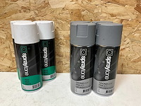 Spraytone spuitbus grondverf en mat wit (7x) - afbeelding 1 van  5