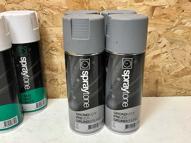 Spraytone spuitbus grondverf en mat wit (7x) - afbeelding 4 van  5