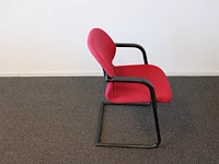Spreektafel met vier sledestoelen bordeaux gestoffeerd. afmeting tafel 200 x 80 cm. hoogte 74 cm - afbeelding 4 van  4