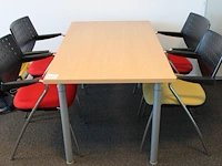 Spreektafel met vier stoelen bum made in italy. afmeting tafel 140 x 80 cm. - afbeelding 2 van  5