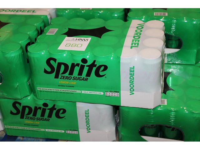 Sprite zero. 25 trays a 24 blikken 0,33l. totaal 600 blikken. tht 2-26. bod is inclusief 90 euro statiegeld... - afbeelding 2 van  2