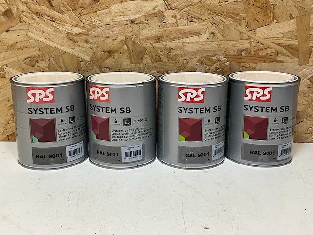 Sps halfglans systeemlak ral 9001 (4x) - afbeelding 1 van  2