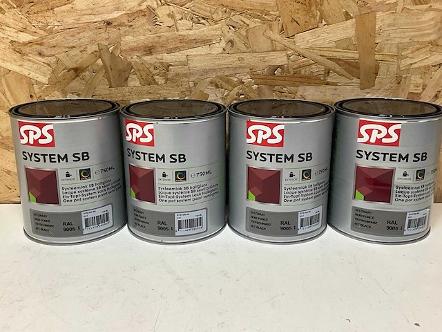 Sps halfglans systeemlak ral 9005 (4x) - afbeelding 1 van  3