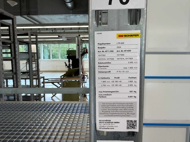 Ssi schafer - 2024 - ltr 600 pallet stelling verzinkt - pallet stelling - afbeelding 3 van  10