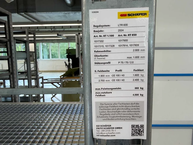 Ssi schafer - 2024 - ltr 600 pallet stelling verzinkt - pallet stelling - afbeelding 4 van  10