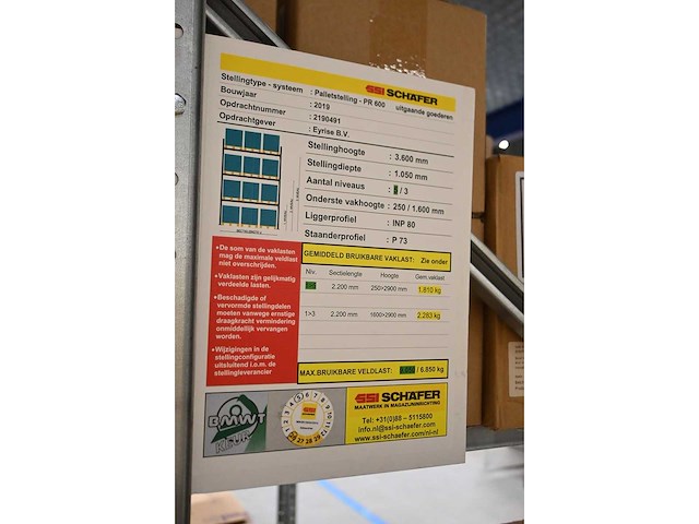 Ssi schäfer 2 secties palletstelling - reeds gedemonteerd - afbeelding 5 van  5