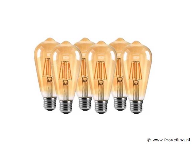 St64 amber filament lamp - 6w - e27 - dimbaar - ip20 (x80) - afbeelding 3 van  4