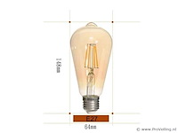 St64 amber filament lamp - 6w - e27 - dimbaar - ip20 (x80) - afbeelding 4 van  4