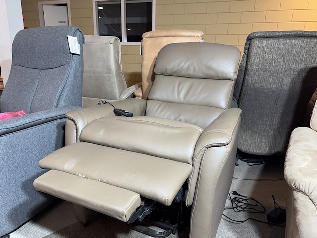 Sta-op stoel, taupe leder - afbeelding 3 van  3