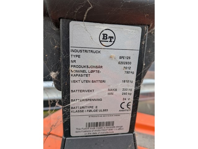 Sta-stapelaar bt, spe125, bouwjaar 2012 - afbeelding 4 van  21