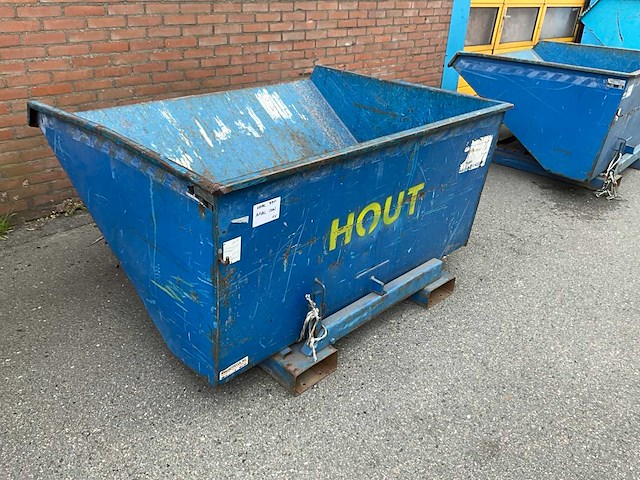 Staal afvalcontainer 1250x1560x850 mm - afbeelding 1 van  4
