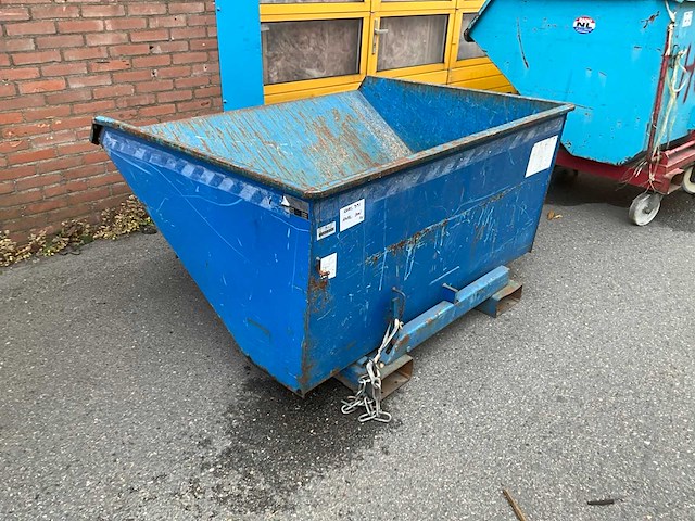 Staal afvalcontainer 1250x1560x850 mm - afbeelding 1 van  4