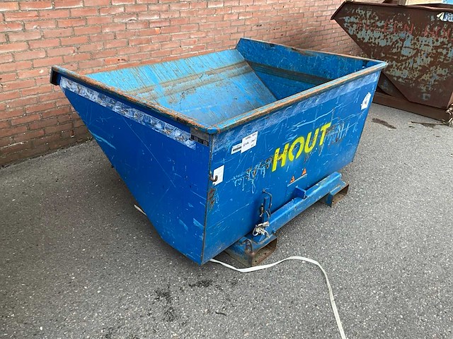 Staal afvalcontainer 1250x1560x850 mm - afbeelding 1 van  4