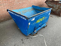 Staal afvalcontainer 1250x1560x850 mm - afbeelding 1 van  4