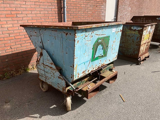 Staal afvalcontainer 1350x1350x1200 mm - afbeelding 1 van  6