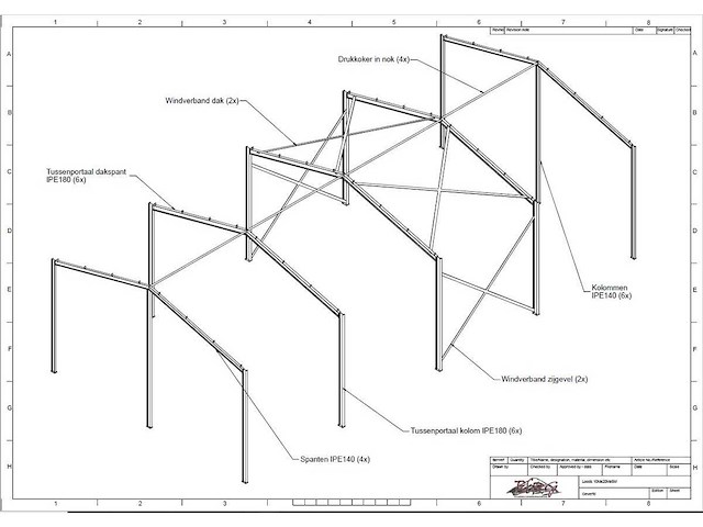 Staalconstructie 10 x 20 meter (200m2) - afbeelding 6 van  12