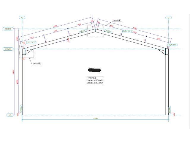 Staalconstructie 10 x 25 meter (250m2) - afbeelding 7 van  13