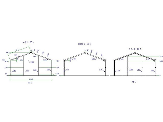 Staalconstructie 11,6x20 meter (ca. 232 m2) - afbeelding 6 van  6