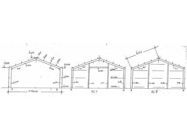 Staalconstructie 11,6x20 meter (ca. 232 m2) - afbeelding 2 van  2