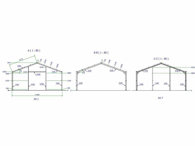 Staalconstructie 11,6x30 meter (ca. 348 m2) - afbeelding 2 van  10