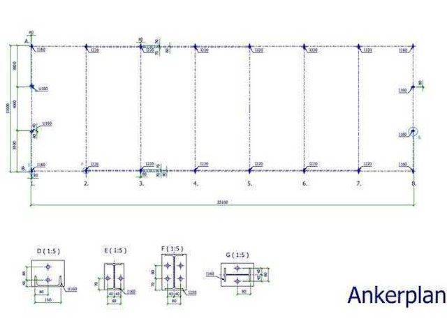 Staalconstructie 11,6x35 meter (ca. 406 m2) - afbeelding 7 van  8