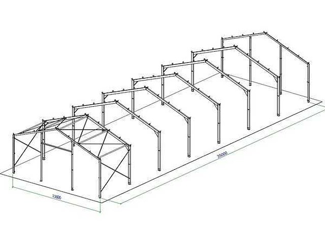 Staalconstructie 11,6x35 meter (ca. 406 m2) - afbeelding 2 van  5