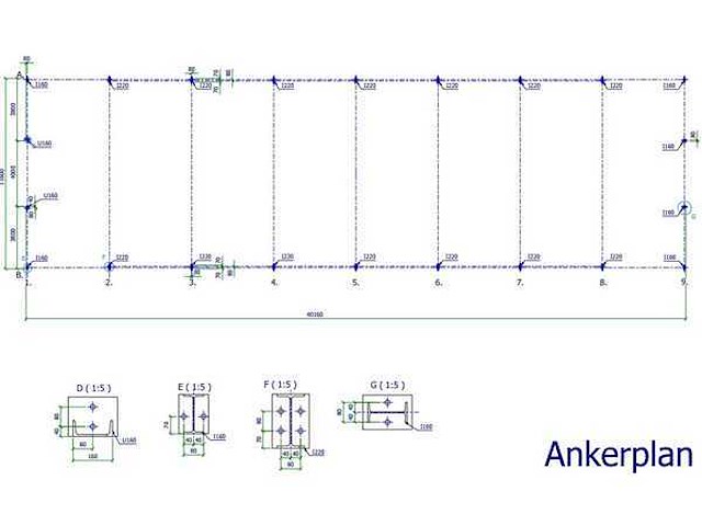 Staalconstructie 11,6x40 meter (ca. 464 m2) - afbeelding 7 van  8
