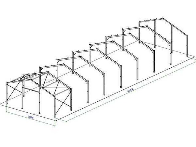 Staalconstructie 11,6x40 meter (ca. 464 m2) - afbeelding 5 van  8