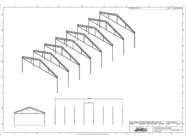 Staalconstructie 12.80 x 28.00 meter (358m2) - afbeelding 4 van  8