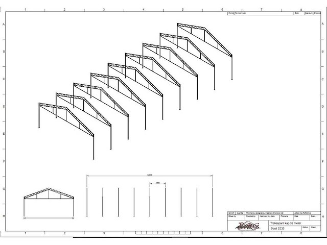 Staalconstructie 12.80 x 32.00 meter (410m2) - afbeelding 3 van  9