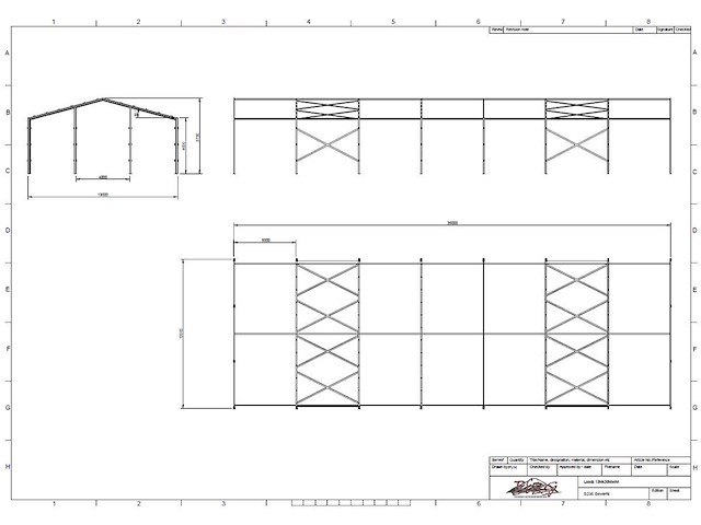 Staalconstructie 13 x 35 meter (455m2) - afbeelding 7 van  15