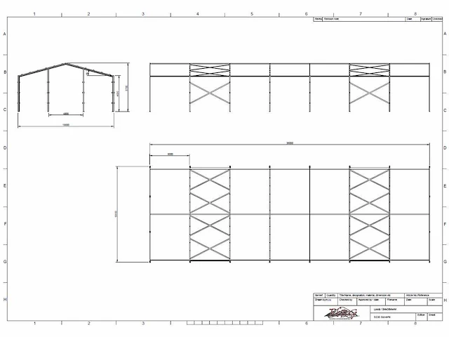 Staalconstructie 13 x 35 meter (455m2) - afbeelding 7 van  15