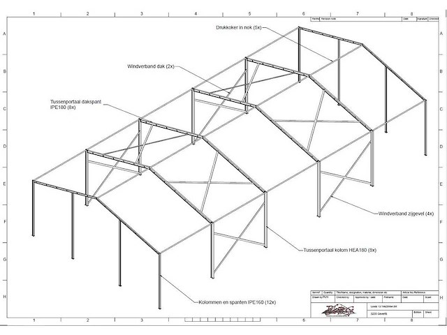Staalconstructie 13.10 x 25.00 meter (327m2) - afbeelding 11 van  17