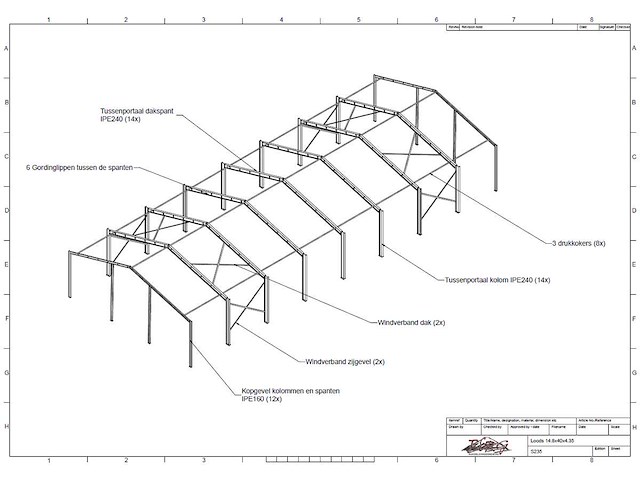 Staalconstructie 14.80 x 40.00 meter (592m2) - afbeelding 14 van  20