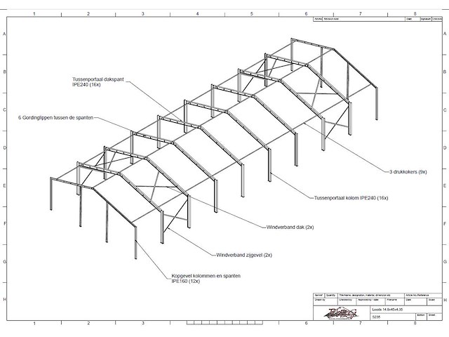 Staalconstructie 14.80 x 45.00 meter (666m2) - afbeelding 21 van  27