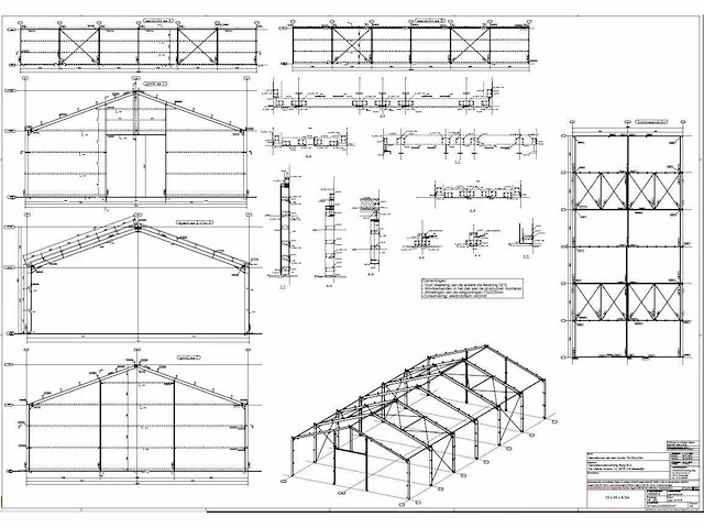 Staalconstructie 15 x 30 meter (450m2) - afbeelding 2 van  18
