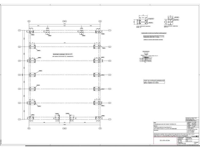 Staalconstructie 15 x 30 meter (450m2) - afbeelding 8 van  18