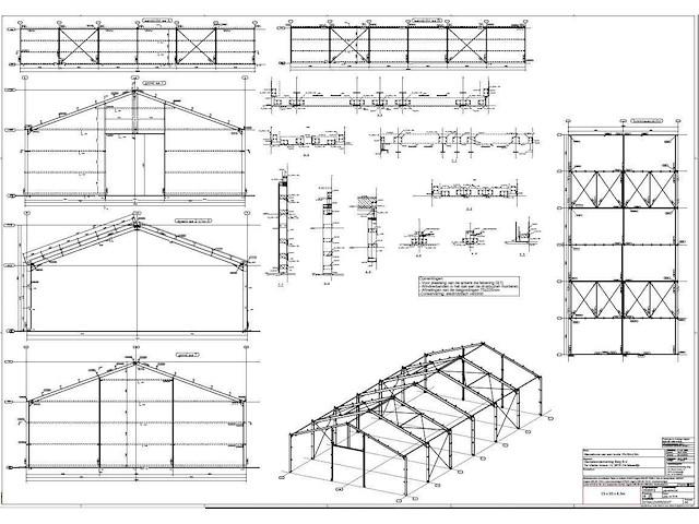 Staalconstructie 15 x 30 meter (450m2) - afbeelding 8 van  12