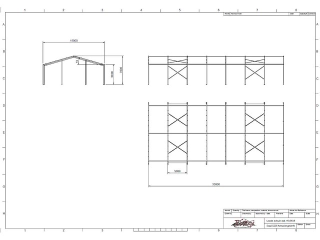 Staalconstructie 15 x 35 meter (525m2) - afbeelding 5 van  13