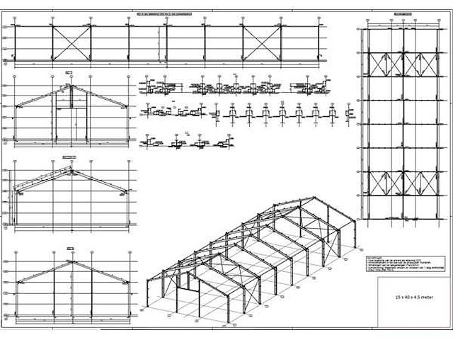 Staalconstructie 15 x 40 meter (600m2) - afbeelding 7 van  9
