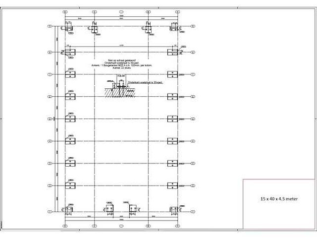 Staalconstructie 15 x 40 meter (600m2) - afbeelding 19 van  27